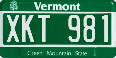 VT license plate XKT981