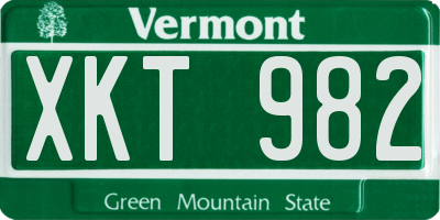 VT license plate XKT982