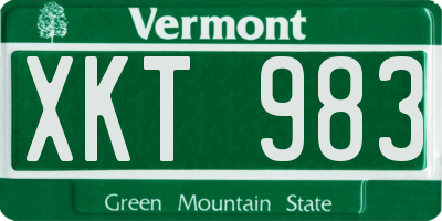 VT license plate XKT983
