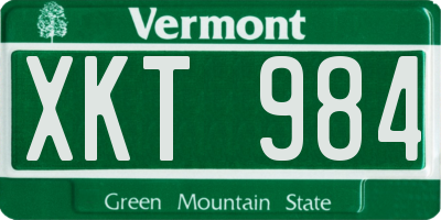 VT license plate XKT984