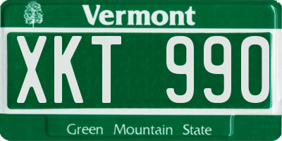 VT license plate XKT990