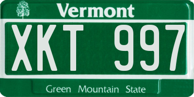 VT license plate XKT997