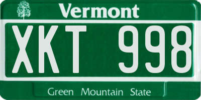 VT license plate XKT998