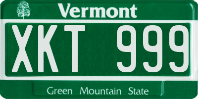 VT license plate XKT999
