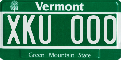 VT license plate XKU000