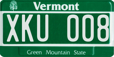 VT license plate XKU008