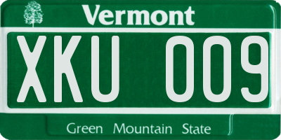 VT license plate XKU009