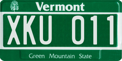 VT license plate XKU011