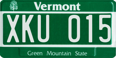 VT license plate XKU015