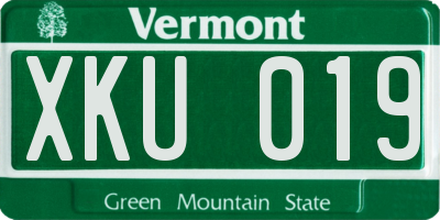 VT license plate XKU019