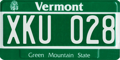 VT license plate XKU028