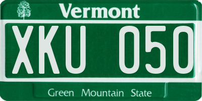 VT license plate XKU050