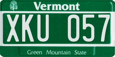 VT license plate XKU057