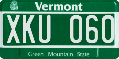 VT license plate XKU060