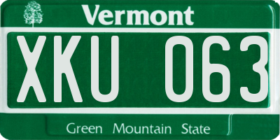 VT license plate XKU063