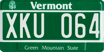 VT license plate XKU064