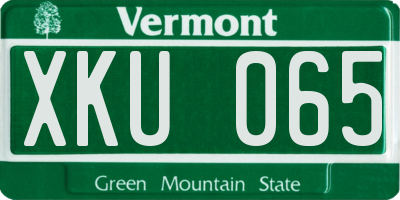 VT license plate XKU065