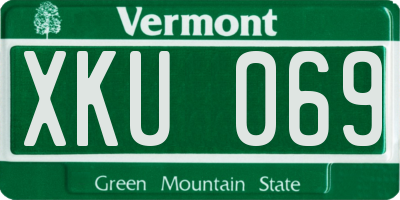 VT license plate XKU069