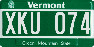 VT license plate XKU074
