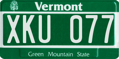 VT license plate XKU077