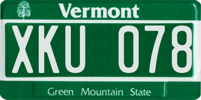 VT license plate XKU078