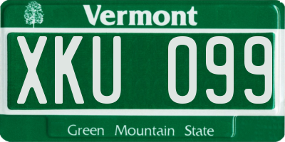 VT license plate XKU099