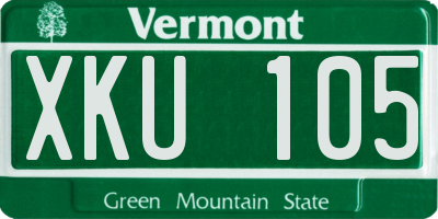 VT license plate XKU105