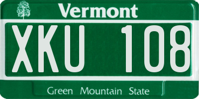 VT license plate XKU108