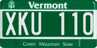 VT license plate XKU110