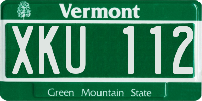 VT license plate XKU112