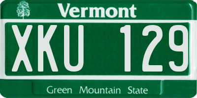 VT license plate XKU129