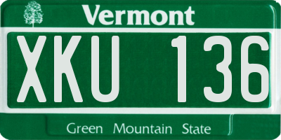 VT license plate XKU136