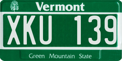 VT license plate XKU139