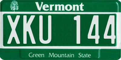 VT license plate XKU144