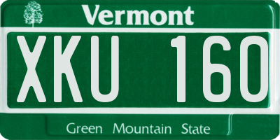 VT license plate XKU160