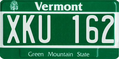 VT license plate XKU162