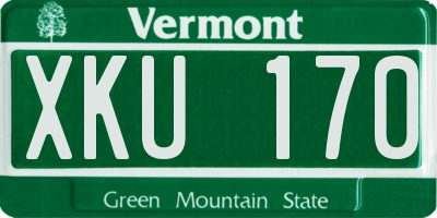 VT license plate XKU170