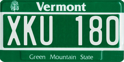 VT license plate XKU180