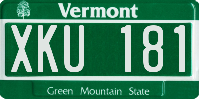 VT license plate XKU181
