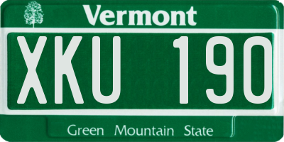 VT license plate XKU190