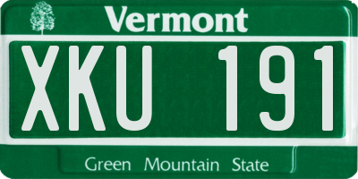 VT license plate XKU191