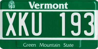 VT license plate XKU193