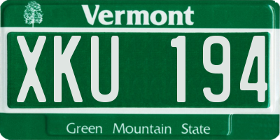 VT license plate XKU194