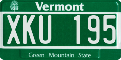 VT license plate XKU195