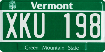 VT license plate XKU198