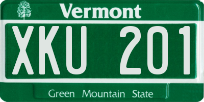VT license plate XKU201