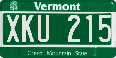 VT license plate XKU215