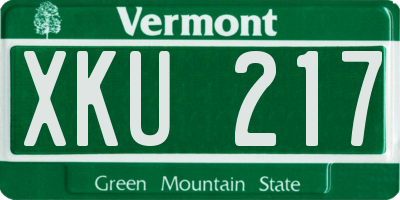 VT license plate XKU217