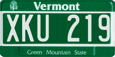 VT license plate XKU219