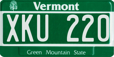 VT license plate XKU220